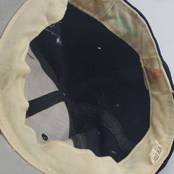 Kids Vintage 90s New Era Diamond Cleveland Baseball Cap Hat Sz 7 - Picture 15 of 16